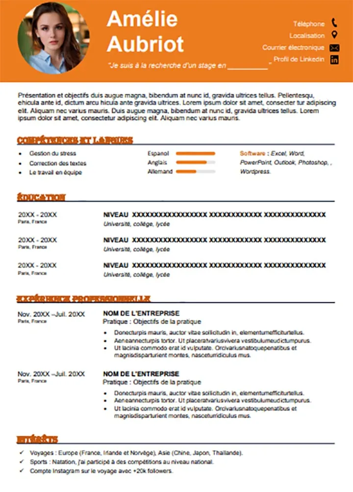 CV simple