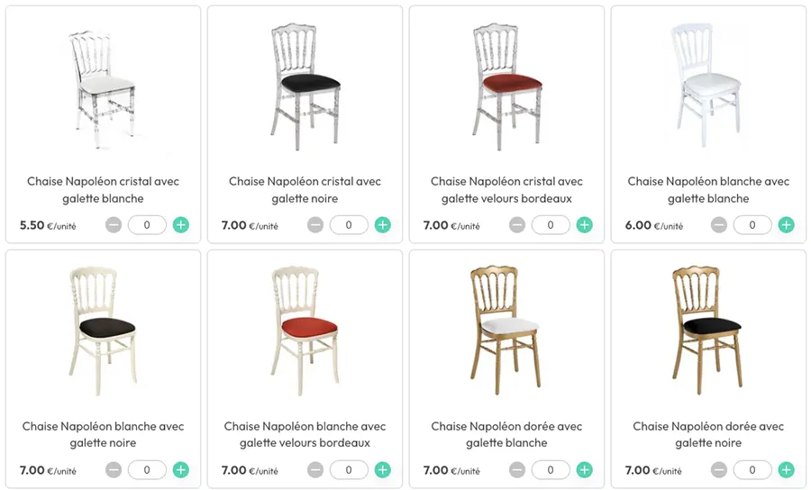 location chaises